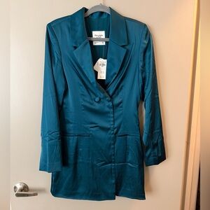 Abercrombie Teal Satin Blazer Dress